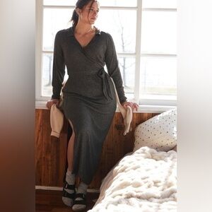 Anthropologie Daily Practice Belted Knit Maxi Dress